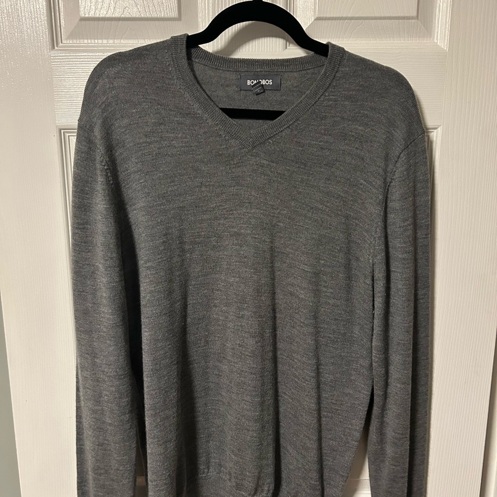 Bonobos Charcoal V-Neck Men's Sweater